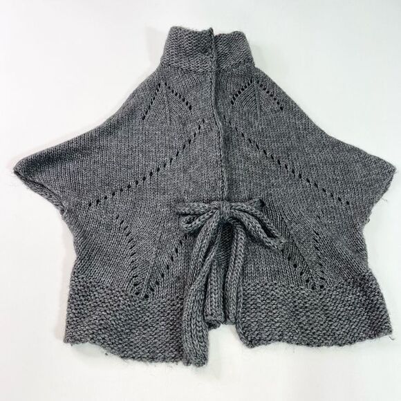 Elsamanda Alpaca Wool Cardigan Womens Small Gray Snap Button Waist Tie Knitted - Picture 1 of 10